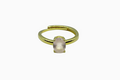 Divya दिव्या | Rosenquarz | Ring | 18K Vermeil Vergoldung